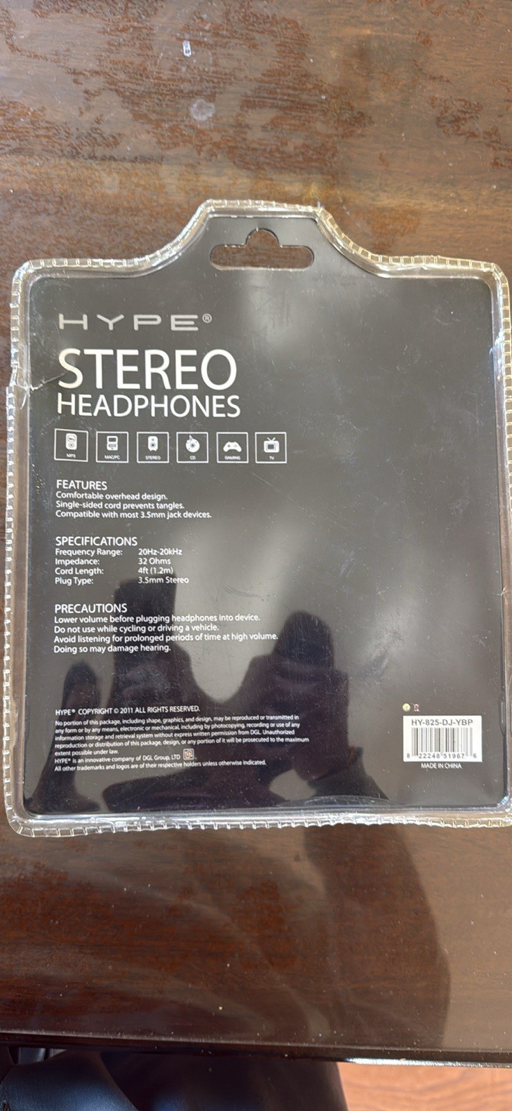 Hype Stereo Headphones Black/Yellow 3.5mm Jack 4ft Cable Headband Ear-Pad