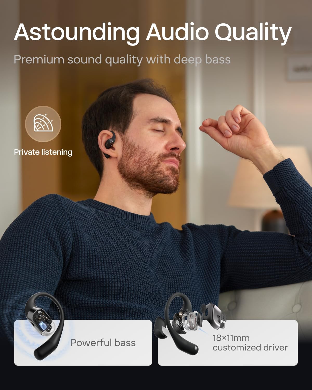 SHOKZ OpenFit Open-Ear True Wireless Bluetooth Earbuds Bluetooth 5.2 NEW IN BOX