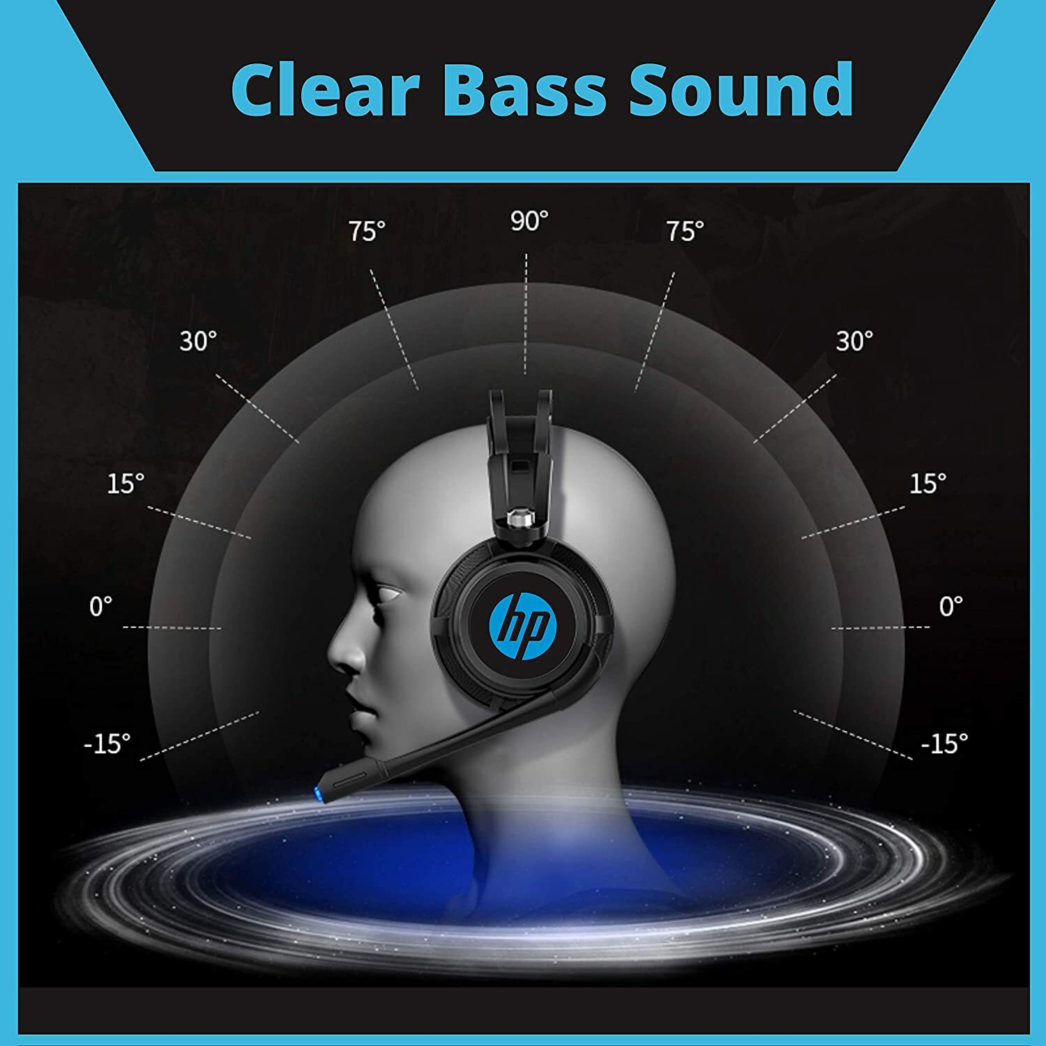 HP Wired Stereo Headset with mic Gaming Over ear Headset W LED H200 Headphone