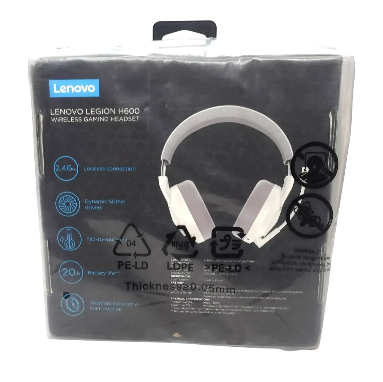 New – Lenovo LEGION H600 WIRELESS GAMING HEADSET – GXD1C98345 – White