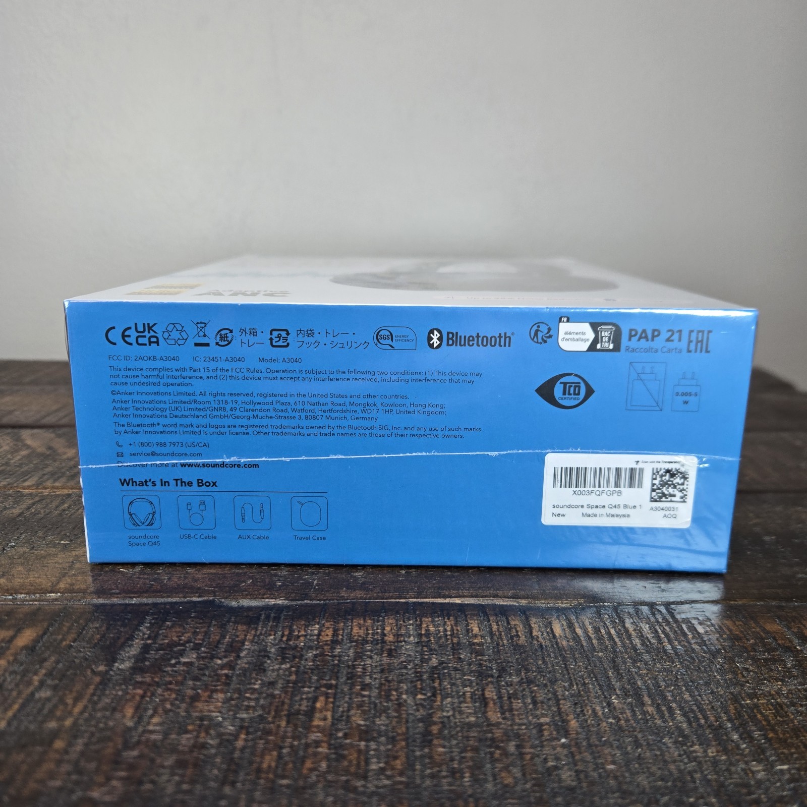 Soundcore Space Q45 Wireless Bluetooth Over-Ear Headphones ANC Noise Cancel Blue