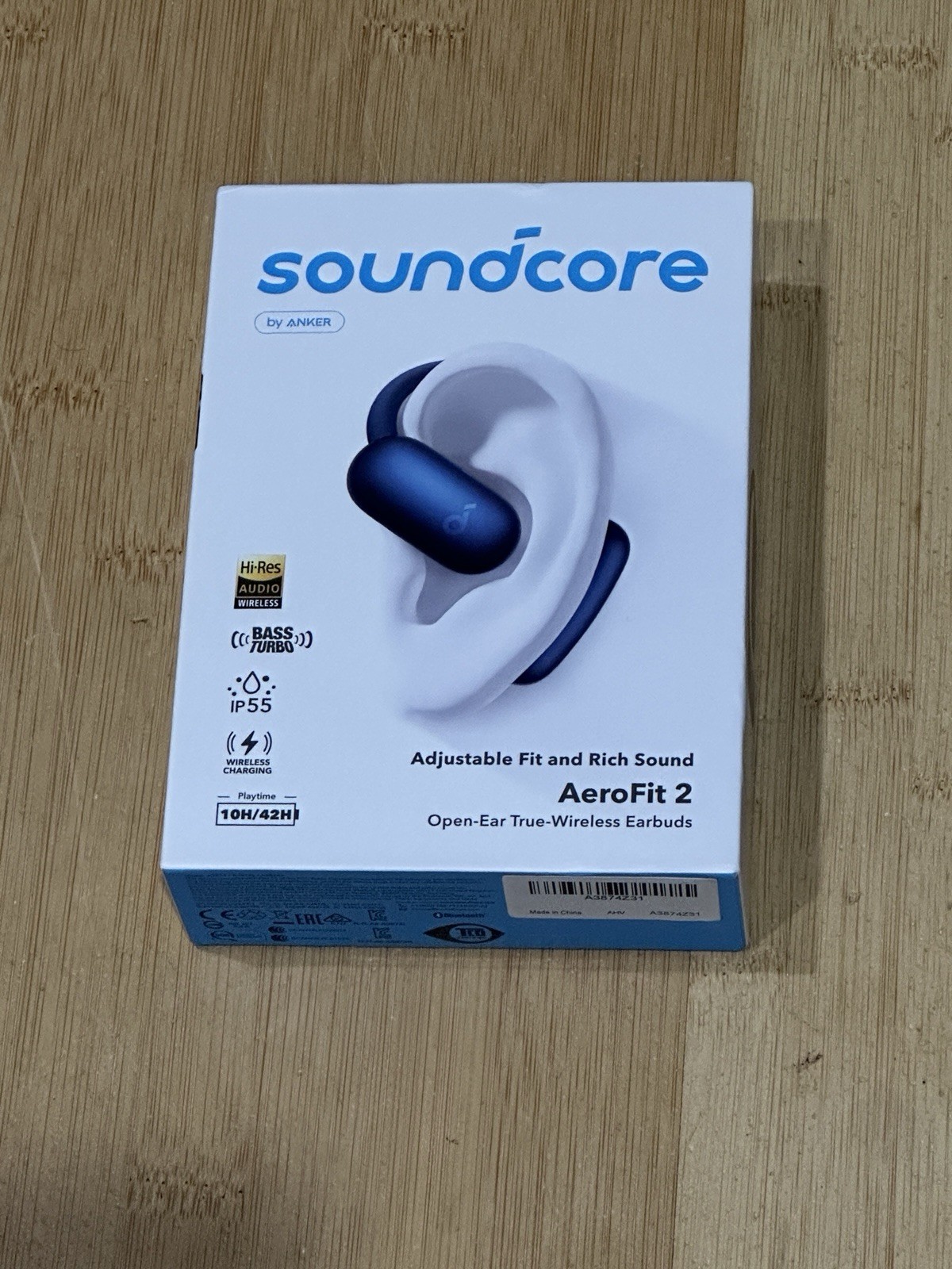 Anker Soundcore AeroFit 2 Open-Ear Wireless Earbuds Midnight Blue Bluetooth