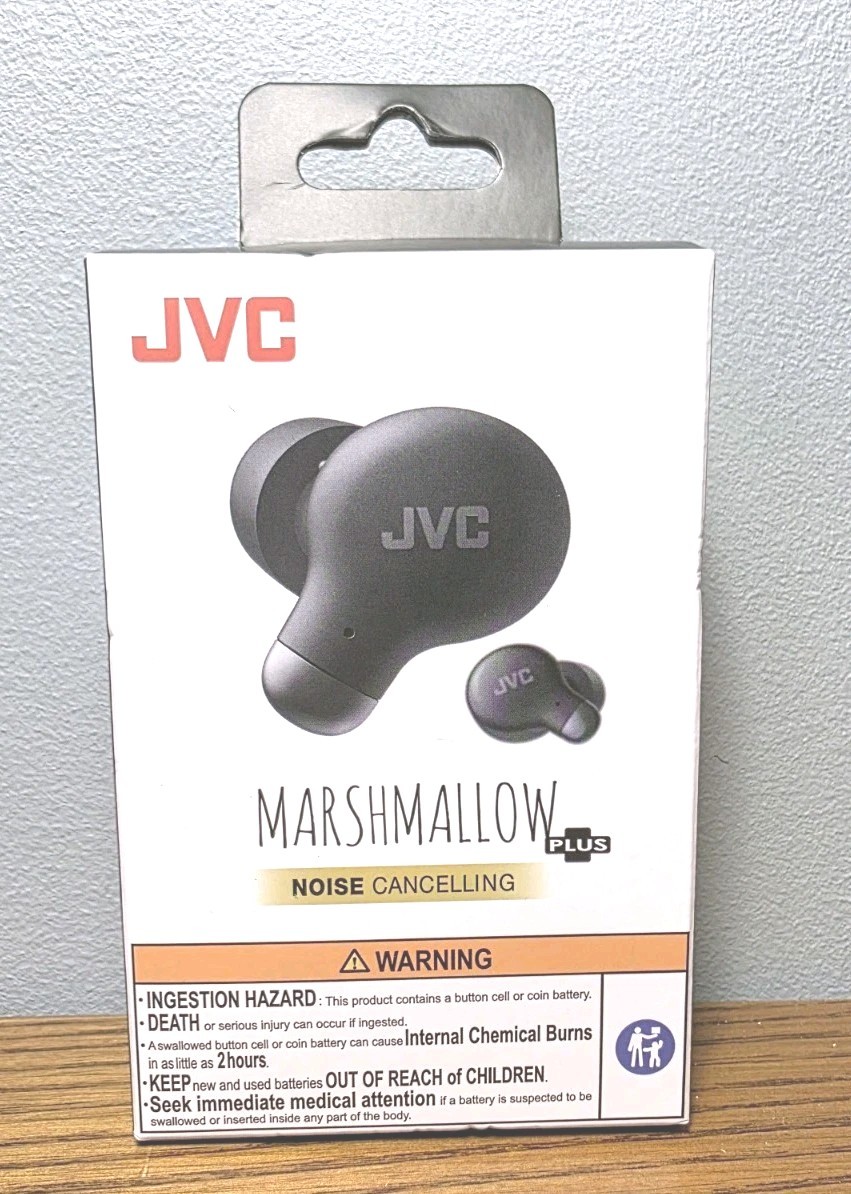 JVC – Marshmallow Plus True Wireless Headphones with Noise Cancelling Black NEW