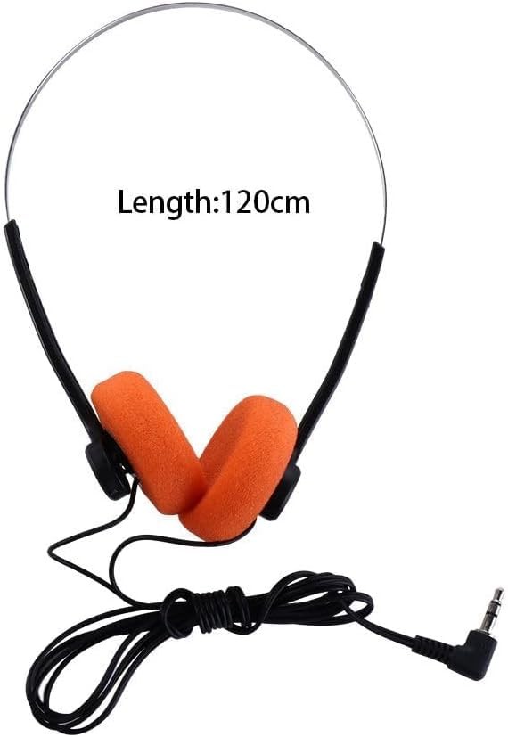 Retro On Ear Headphones Wired Stereo Lightweight Portable Adjustable Black