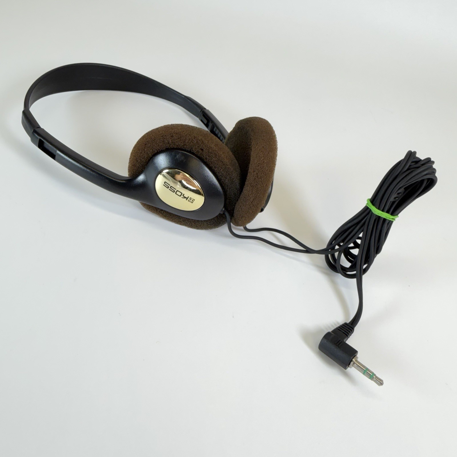 Genuine Koss Solid Black Gold Lightweight Wired Headphones