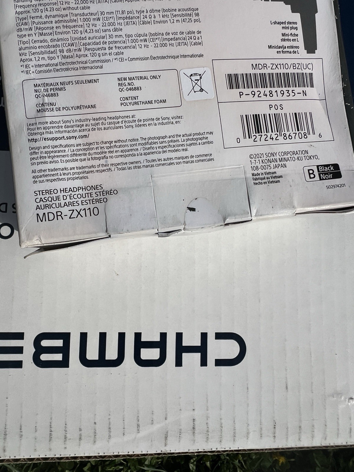 Sony MDR‑ZX110 Wired On‑Ear Headphones – Lightweight, Foldable, 30 mm Drivers
