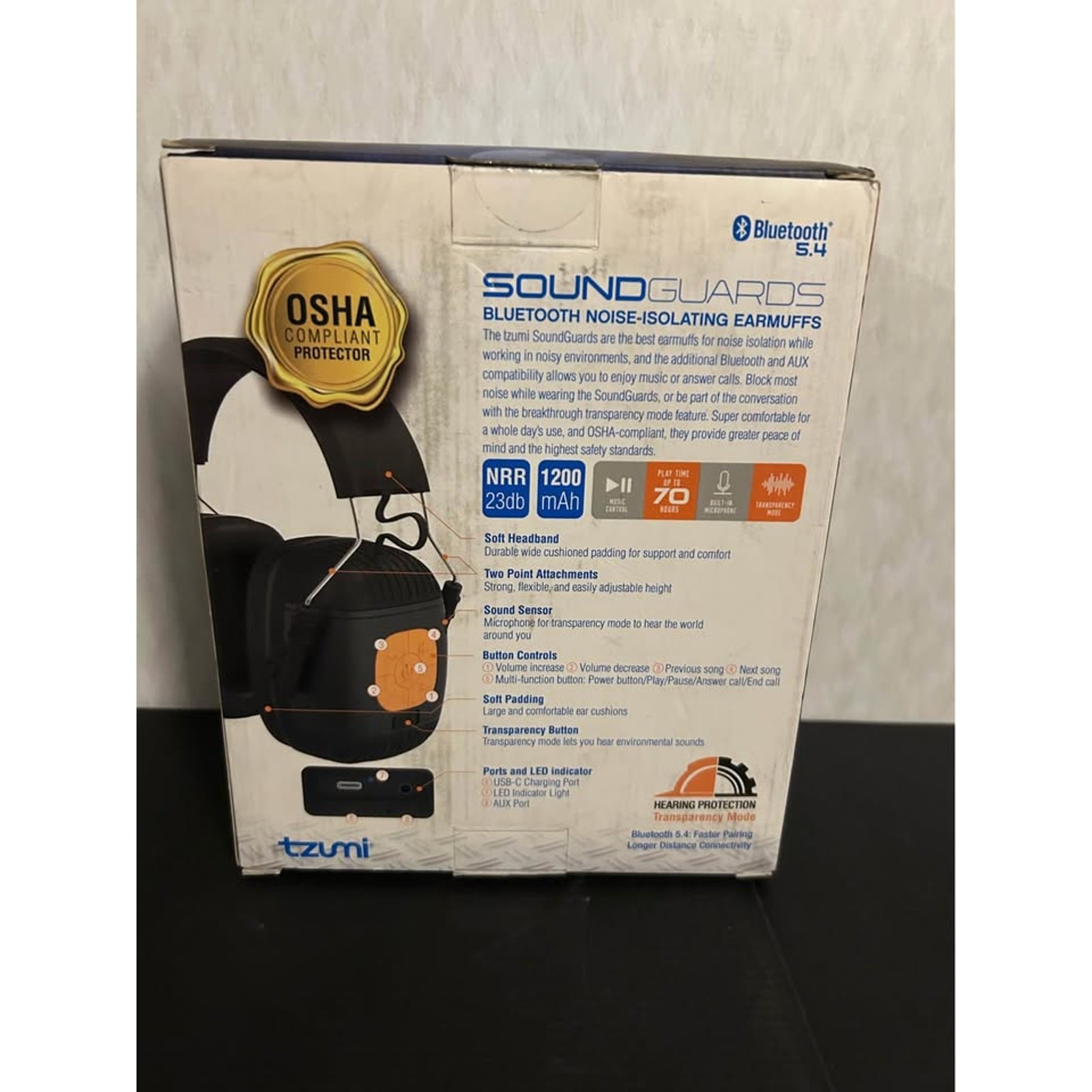 Tzumi SoundGuards Bluetooth Noise Isolating Earmuffs Hearing Protection NRR 23dB
