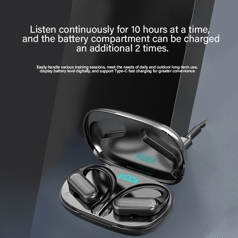 Wireless Open ear Headphone Hi-Res Sound Bluetooth Earphone TWS Sports Earbuds