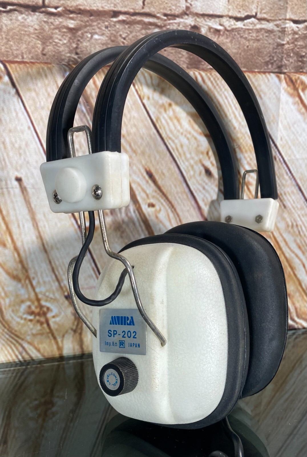 Vintage MURA SP-202 Headphones Wired White Japan w/Box/Adapter ~ Tested/Working