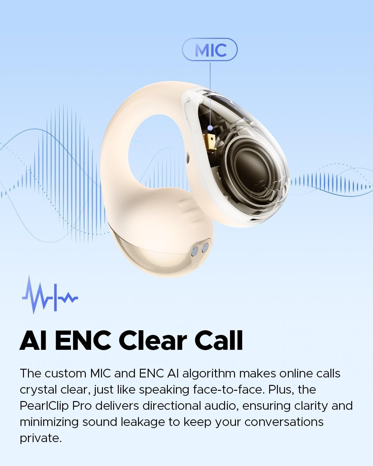 New Soundpeats Pearl Clip Pro Bluetooth 6.0 with Mic, IPX5 Waterproof Headphones