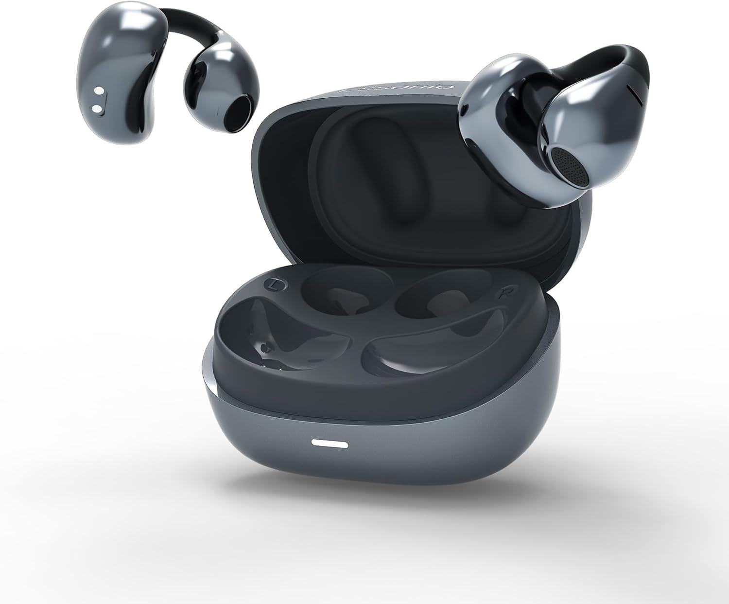 Essonio Open Ear Earbuds Conduction Wireless Clip On Headphones – Black – New
