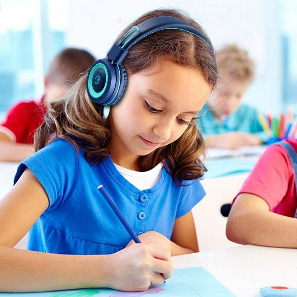Kids Headphones – noot products K11 Foldable Stereo Tangle-Free 3.5mm Jack Wi…