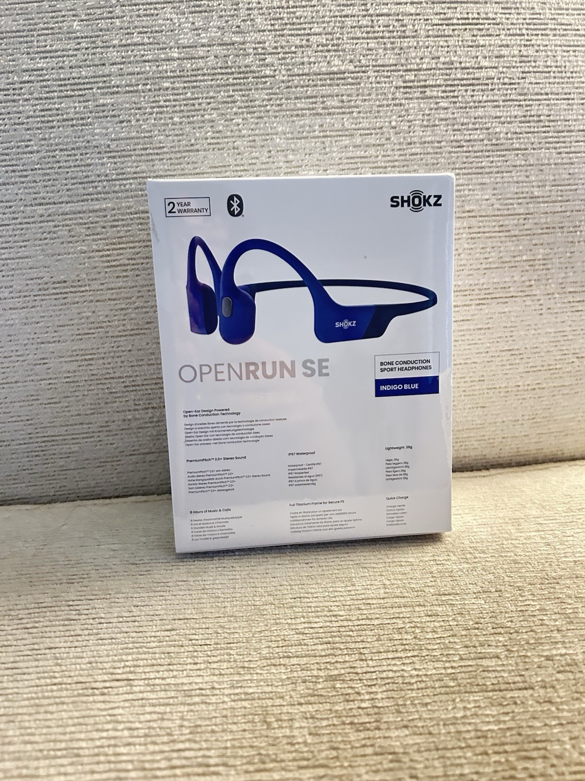 Shokz OpenRun SE Bone Conduction Sport Headphones Indigo Blue S803 New Sealed