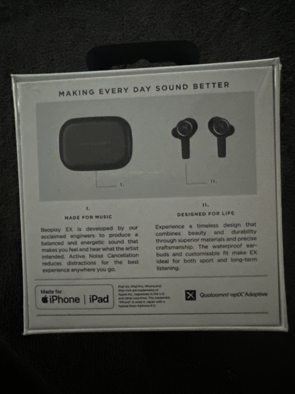 Bang & Olufsen Beoplay EX True Wireless Earbud Black NEW