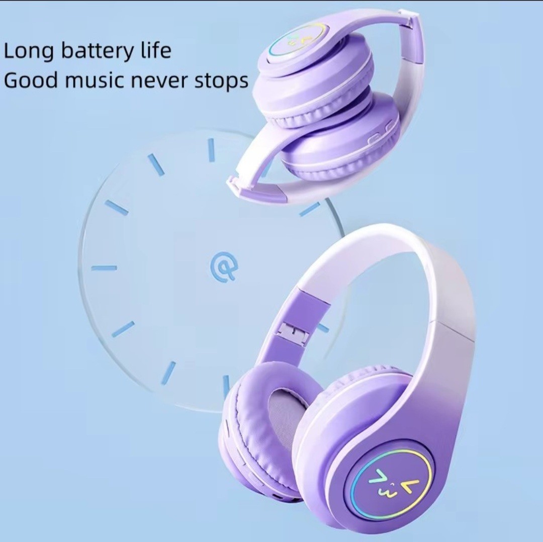 Wireless Bluetooth 5.3 Headphones -LED Light – Modern Design & Powerful Sound