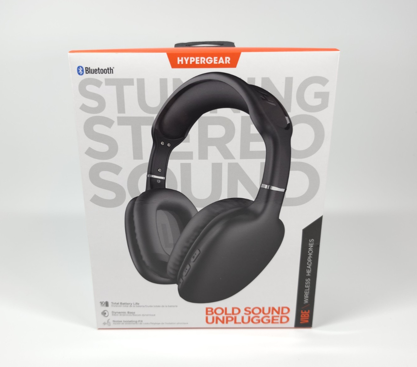 HyperGear VIBE Over-Ear Wireless Headphones Black Padded Ear Pad New Open Box