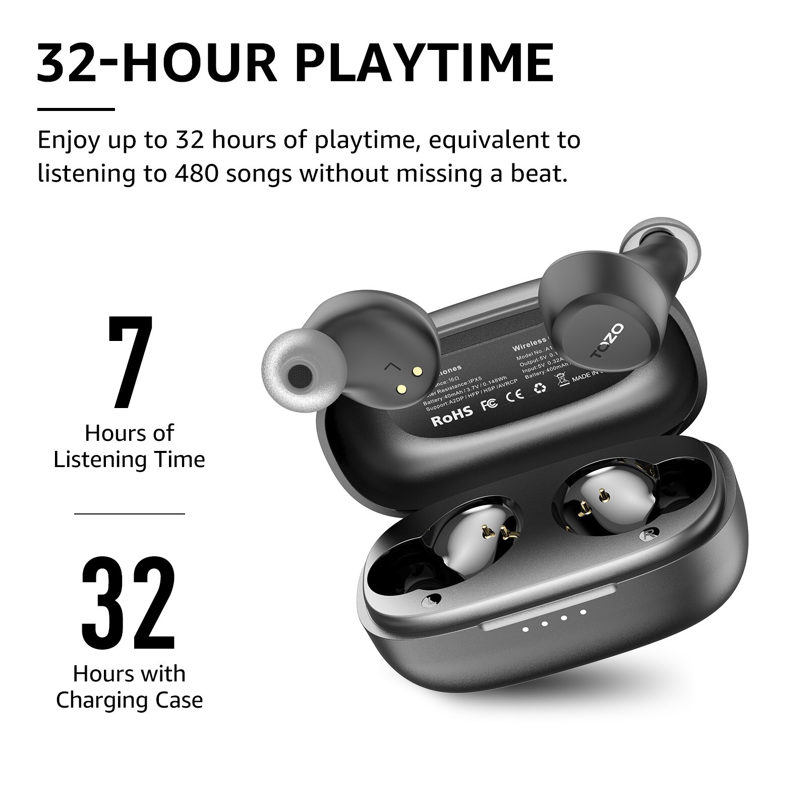 TOZO A1 Mini Lightweight Wireless Earbuds Bluetooth in Ear Headphones (Renew)