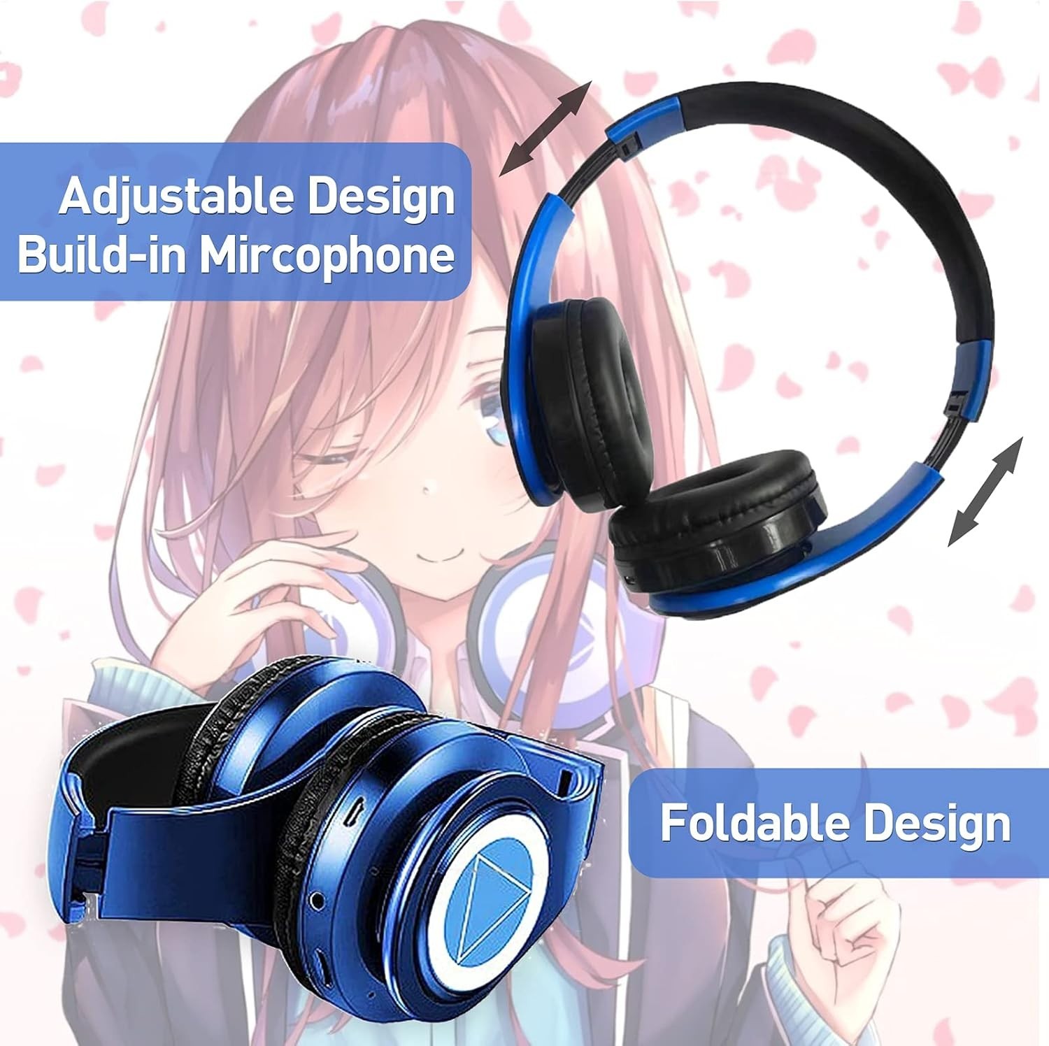 Nakano Miku Bluetooth Headphones,Miku Headphones,The Quintessential | Quintuplet