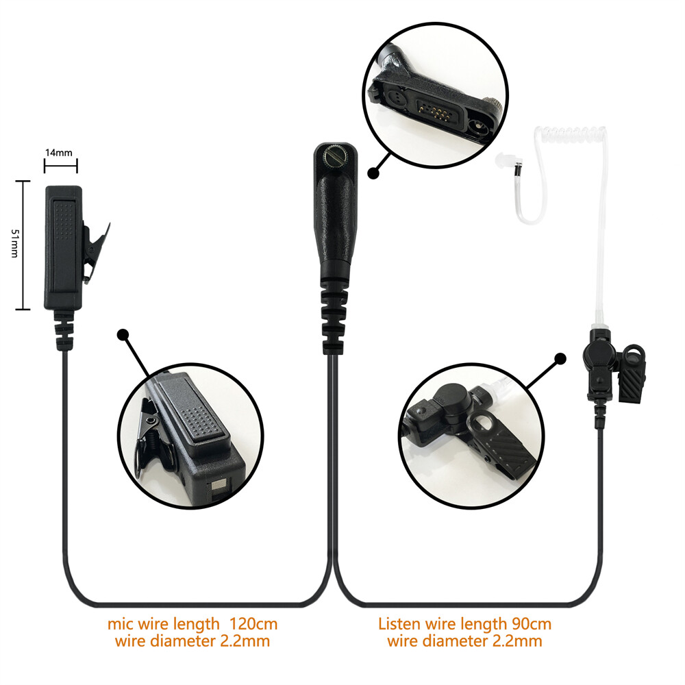 10x 2-Wire Earpiece Earphone for XPR6550 XPR6350 XPR7550 APX6000 APX7000 APX8000