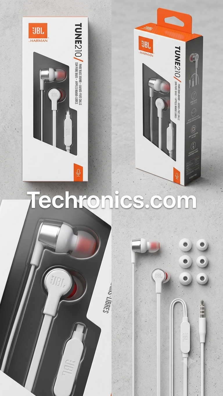 JBL T210 by Harman Pure Bass Premium Aluminum Build in-Ear Headphones I GRAY