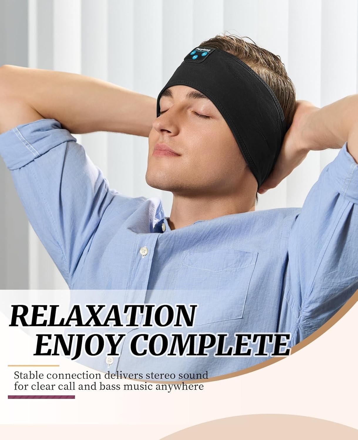 Wireless Sleep Headphones Sports Headband Bluetooth with Soft Fabric