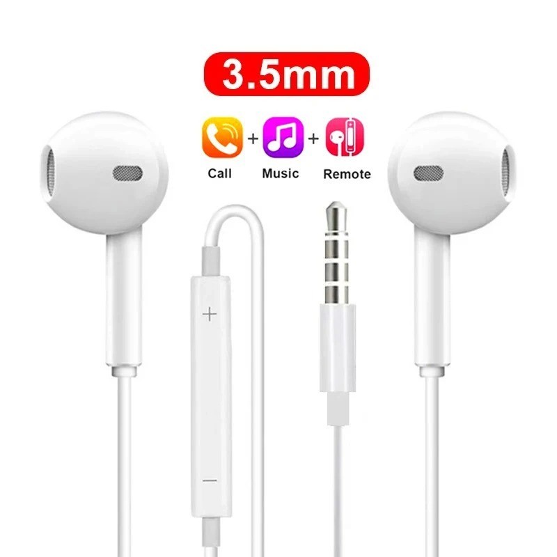 Wired In-Ear Headphones 3.5mm Type-C HiFi Stereo Noise Cancelling Earphones