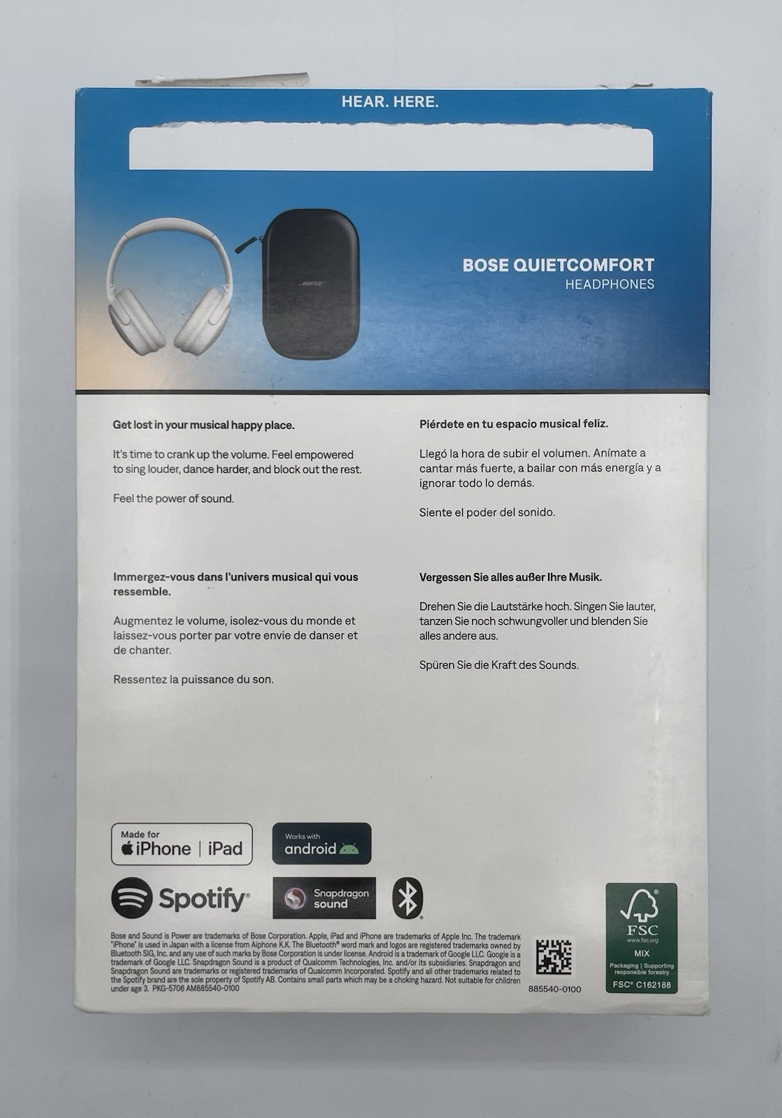 Bose QuietComfort Bluetooth Wireless Noise Cancelling Headphones | Smoke White