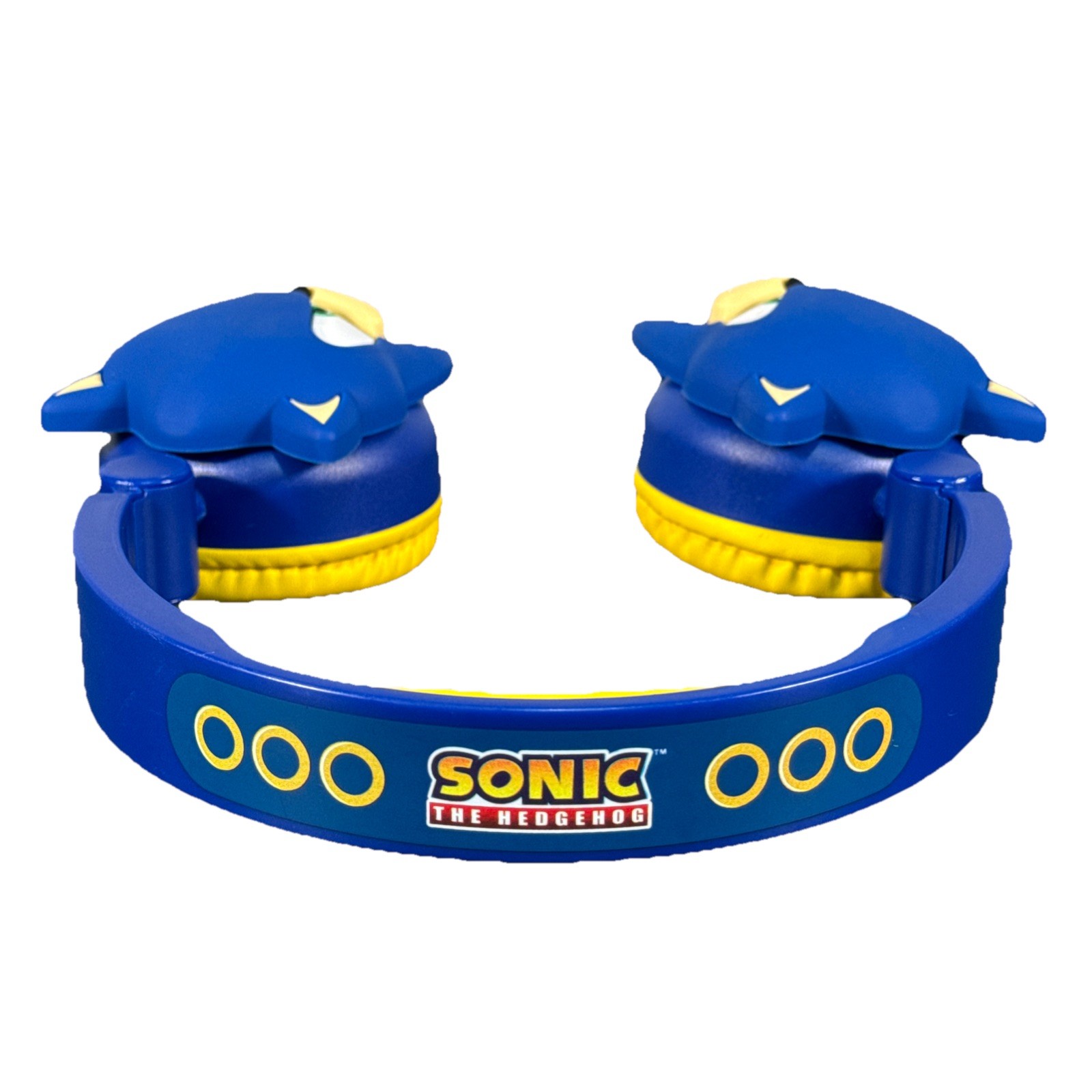 SEGA Sonic the Hedgehog Kids Wired On-Ear Headphones 3D Molded Blue Yellow
