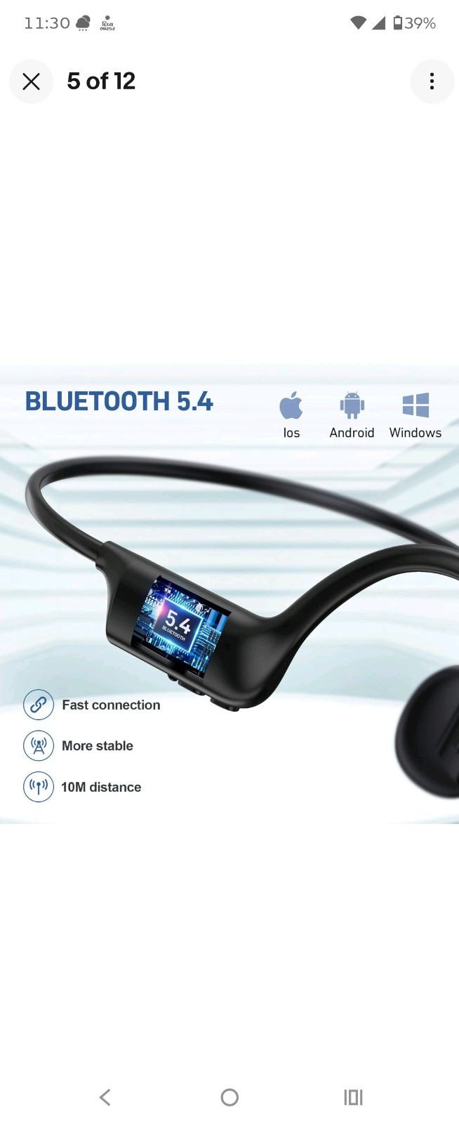 Bone Conduction Headphones Bluetooth 5.4 Open Ear Headphones with Mic, Wireless