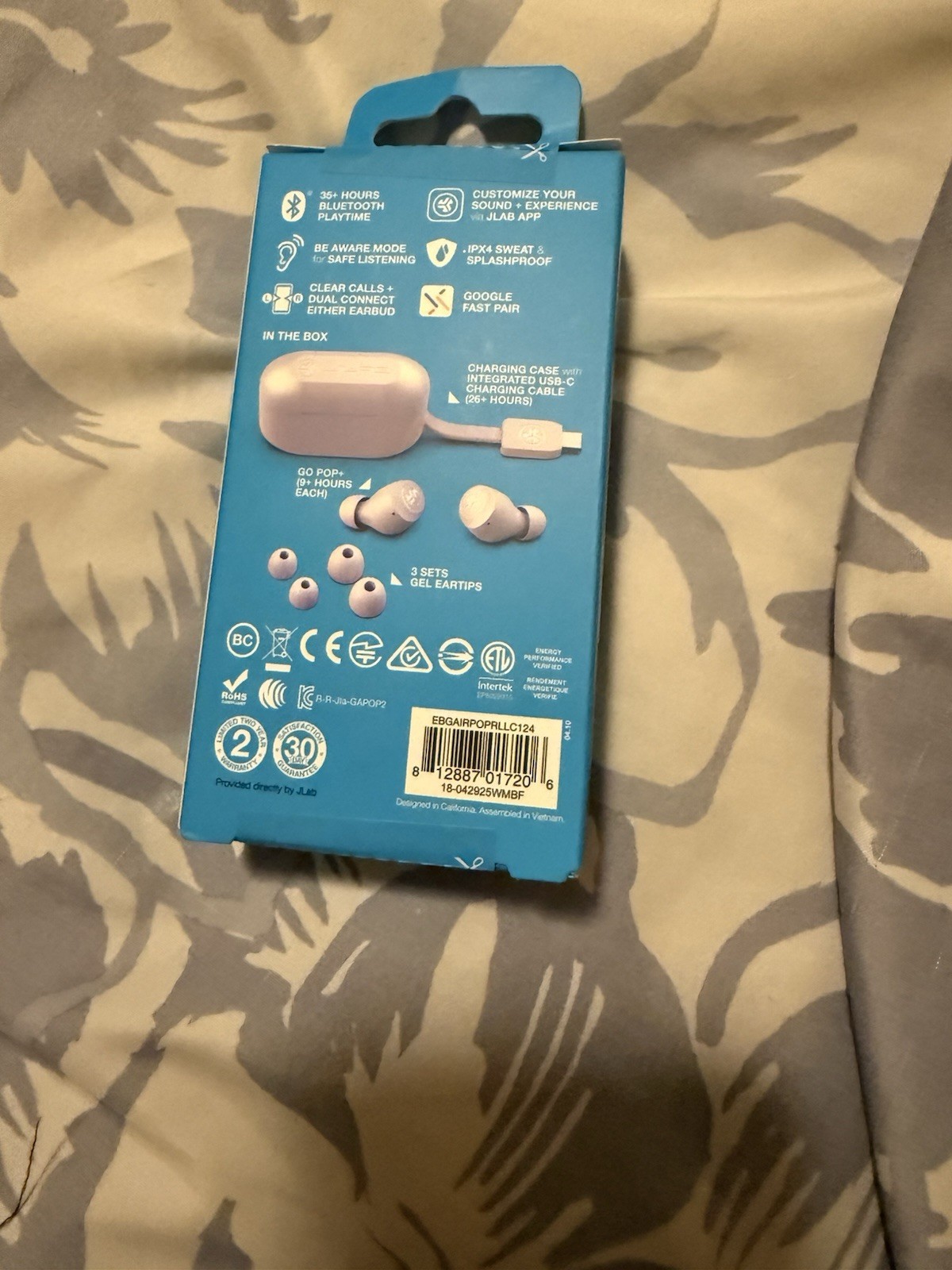 JLab GO Air POP True Wireless In-Ear Headphones – Purple (EBGAIRPOPRLLC124)