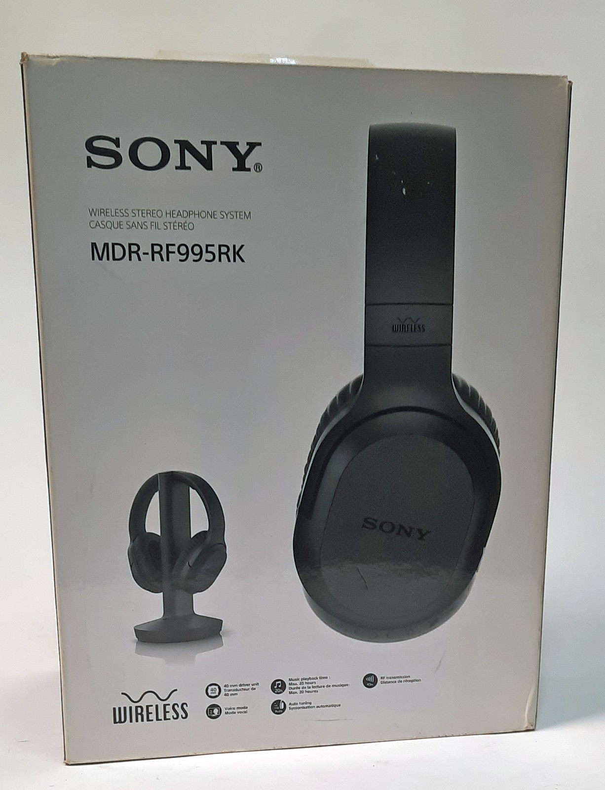 New Sony MDR-RF995RK Wireless Stereo Headset Black Open Box