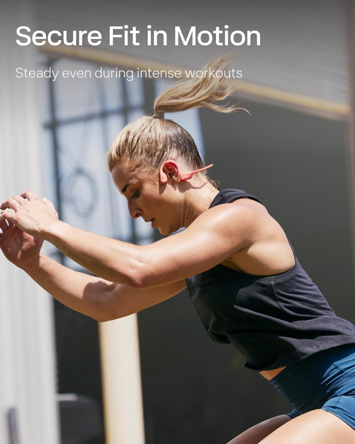 Shokz OpenRun Pro Bone Conduction Open-Ear Wireless Headphones Pink Excellent