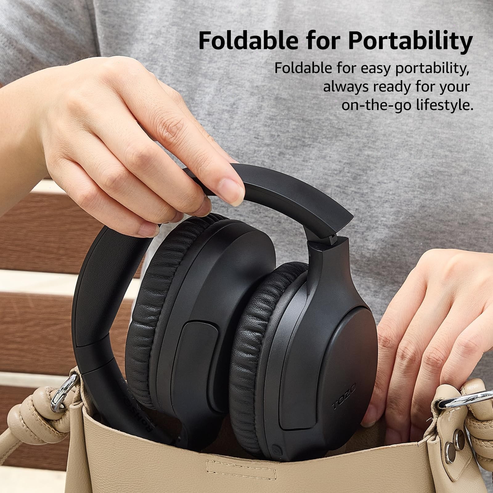 TOZO HA1 Over Ear Headphones Bluetooth 5.4 Headset Adjustable Headband