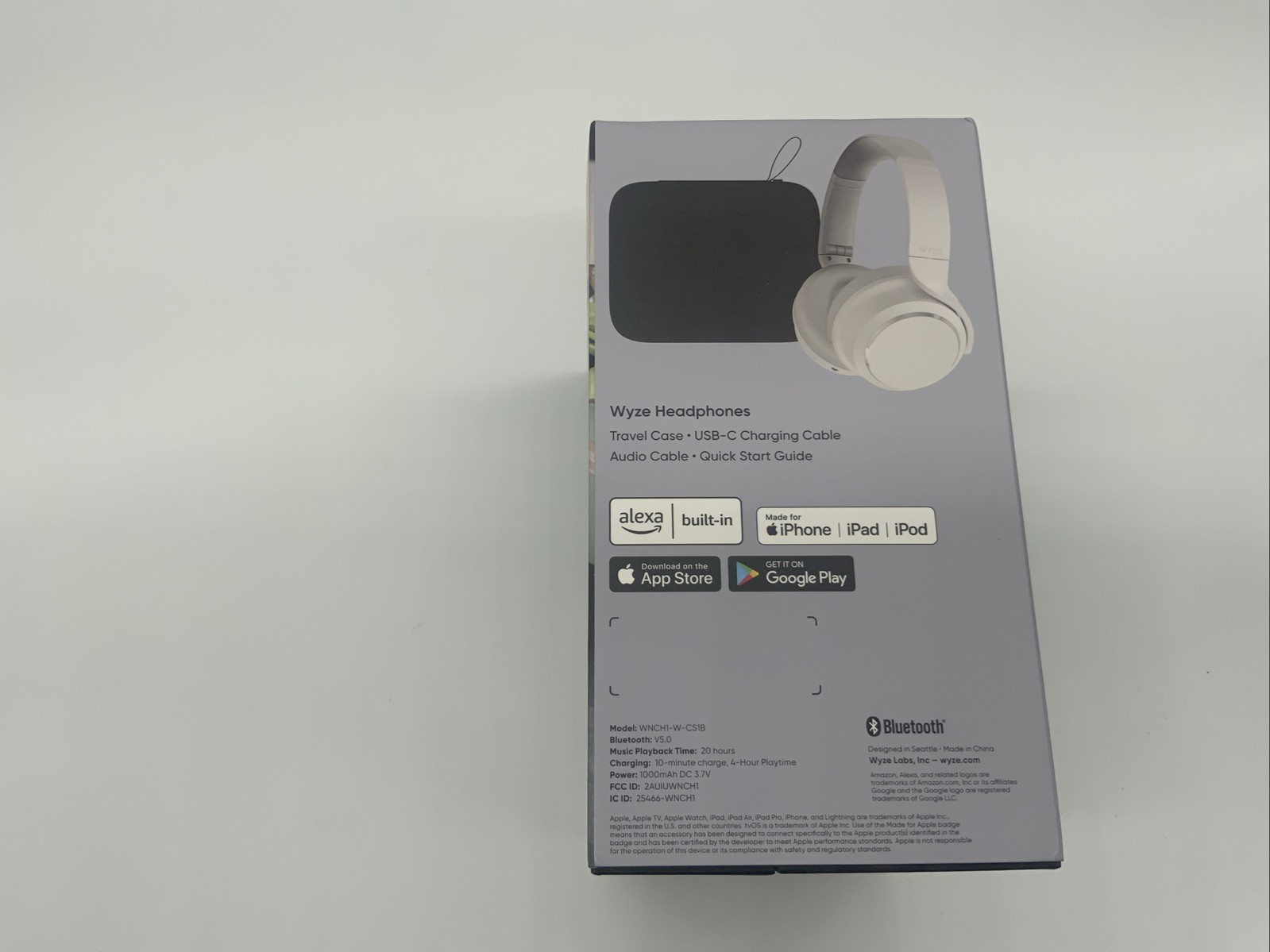 WYZE Noise Cancelling Headphones and Hard Case for Travel, Wireless Over The Ear