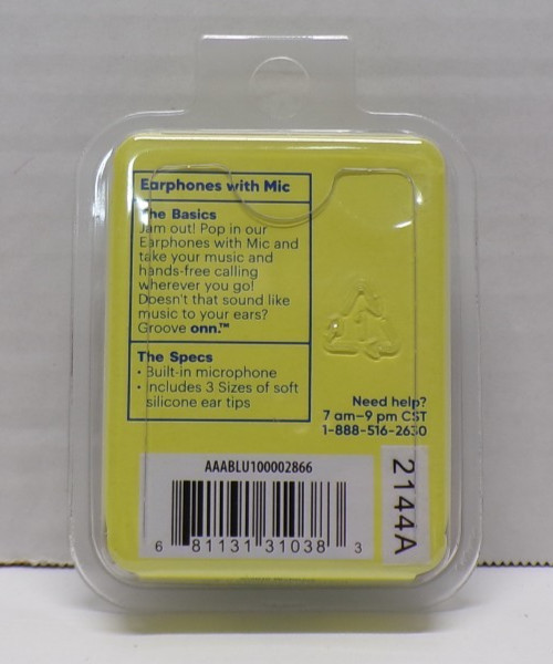 Lot of 10 Groove Onn. Earphones With Microphone With 3 Tips Each