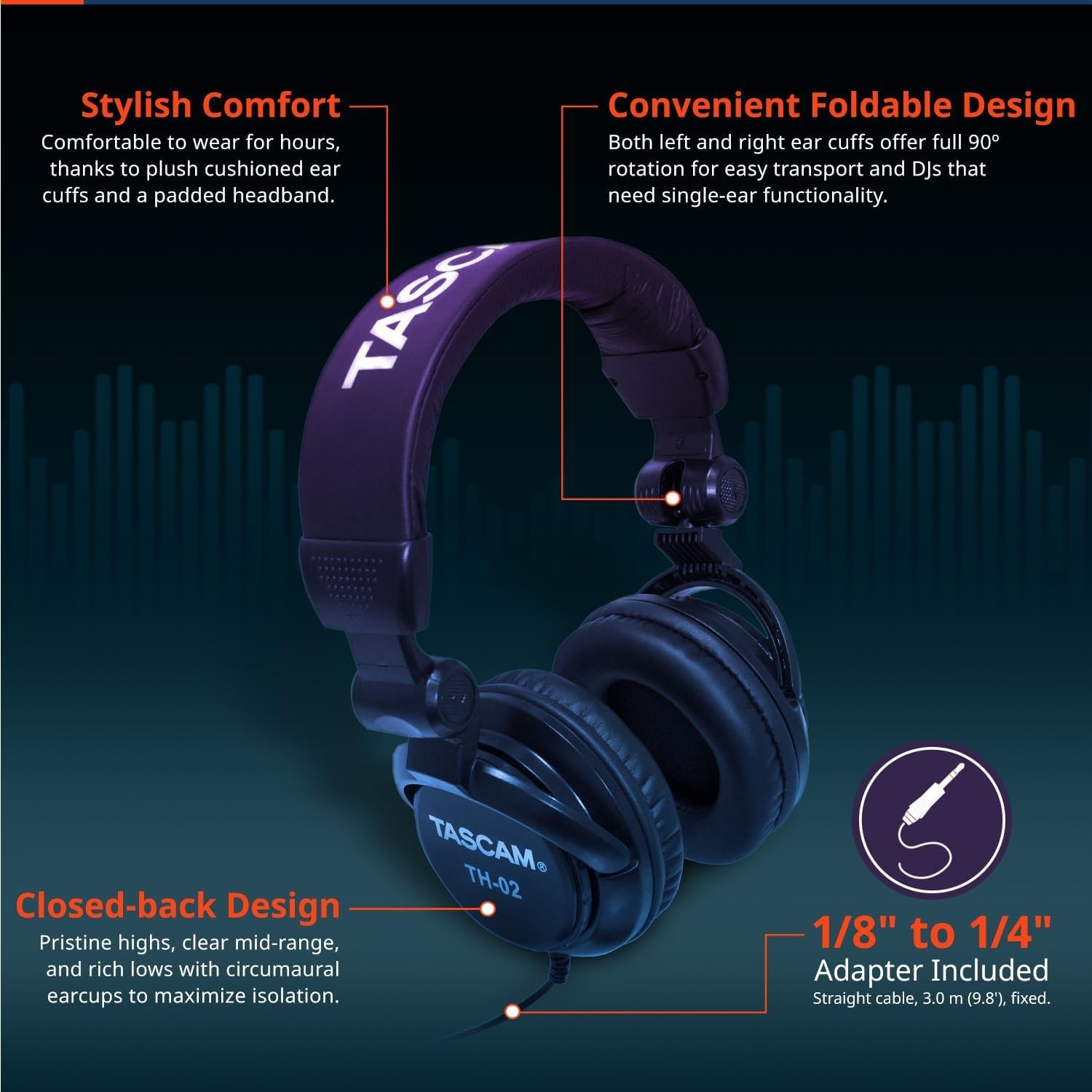 Dynamic Sound Over-Ear Headphones with 1/4 Inch Adapter for Recording Purposes
