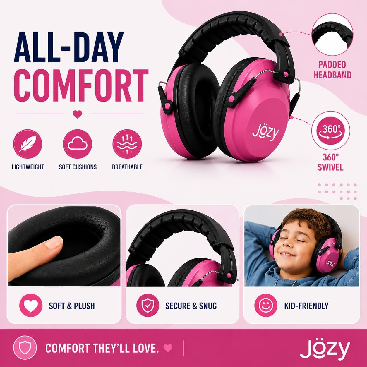 Jozy Noise Canceling Headphones for Kids, SNR 26Db Ear Protection for Autism, So