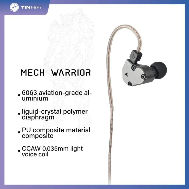 Keephifi TINHIFI C2 Hifi in-Ear Earphones Mech Warrior Monitor LCP PU Composite