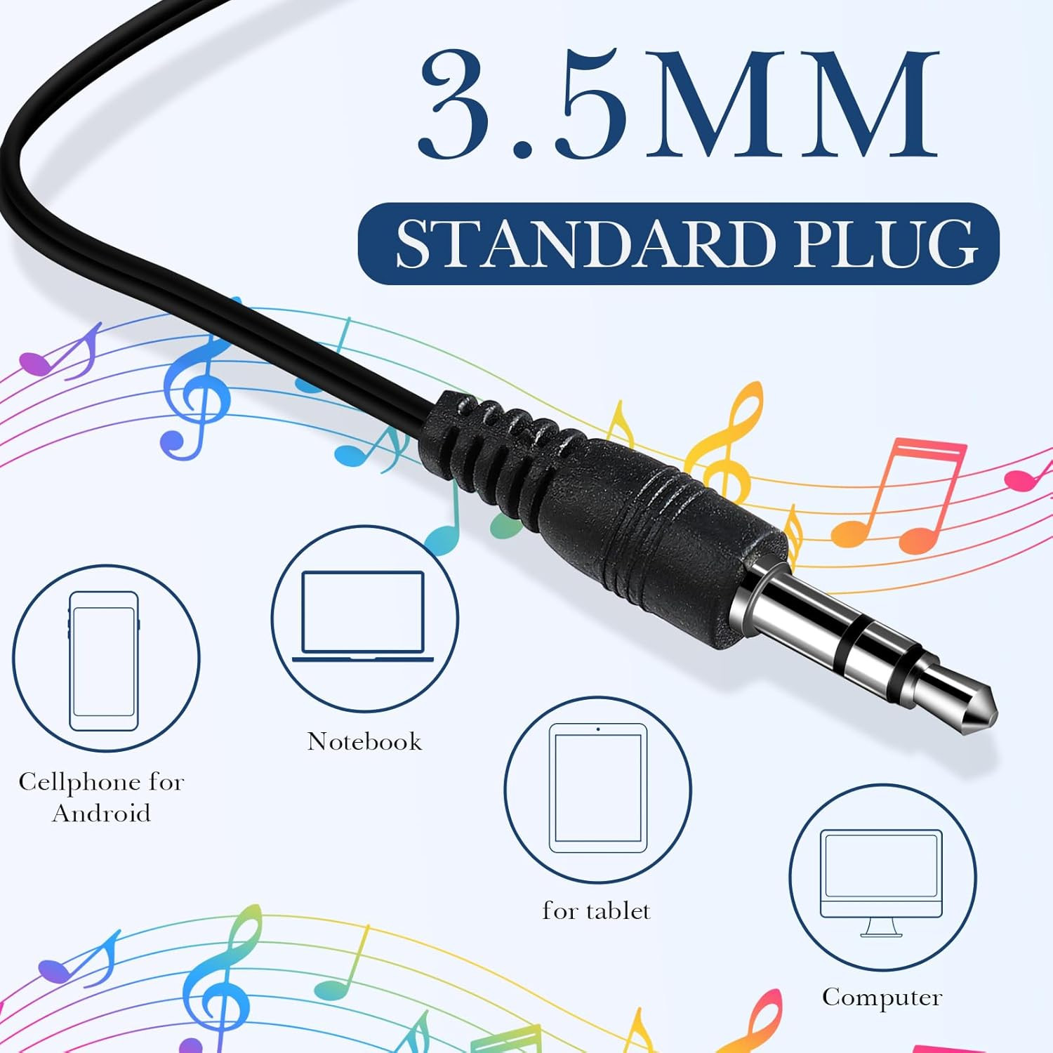 Bulk 500 Pack Wired Earbuds for Classroom – Black, No Microphone, 3.5MM Jack