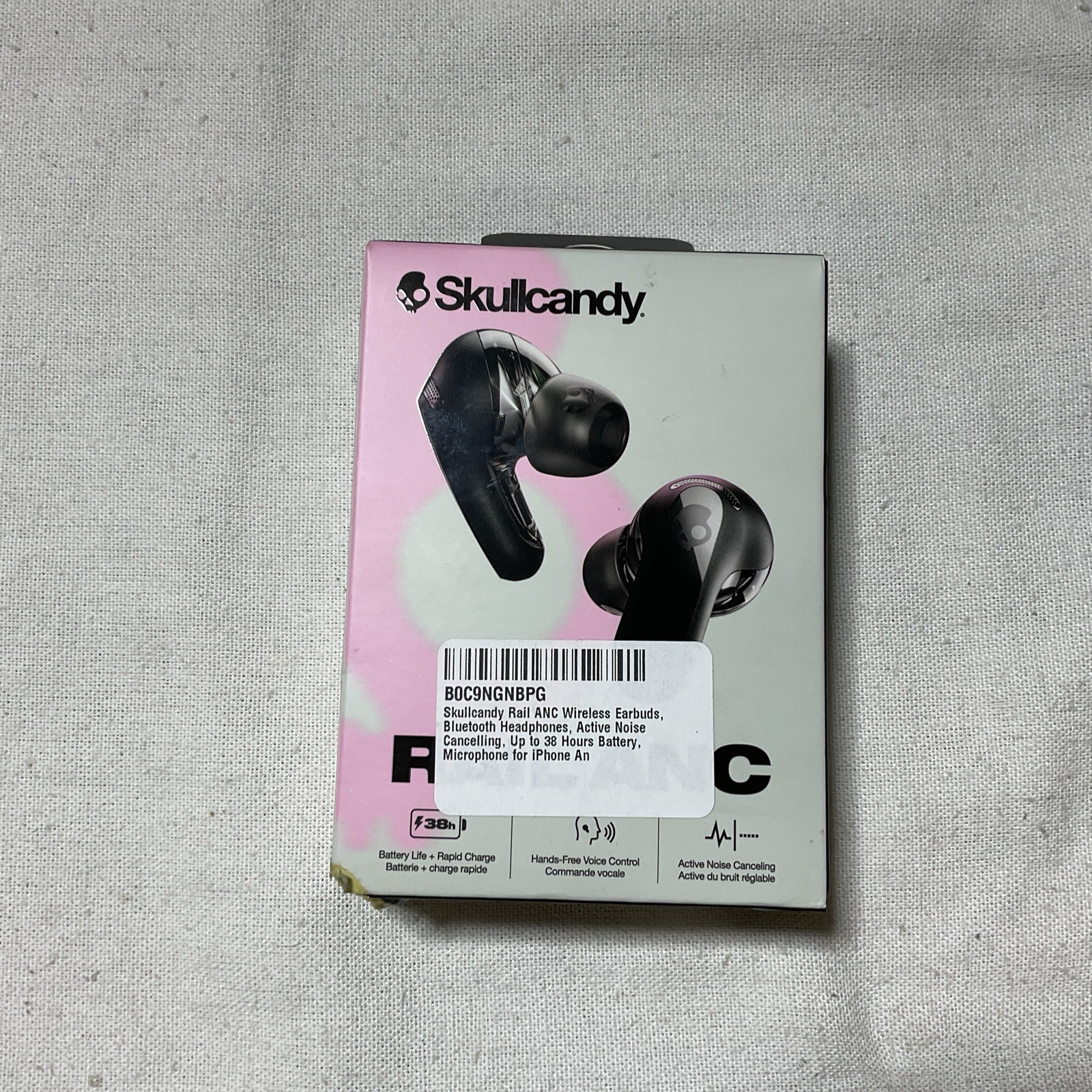 Skullcandy Rail ANC XT Wireless In-Ear Earbuds True Black Noise Canceling NEW A2