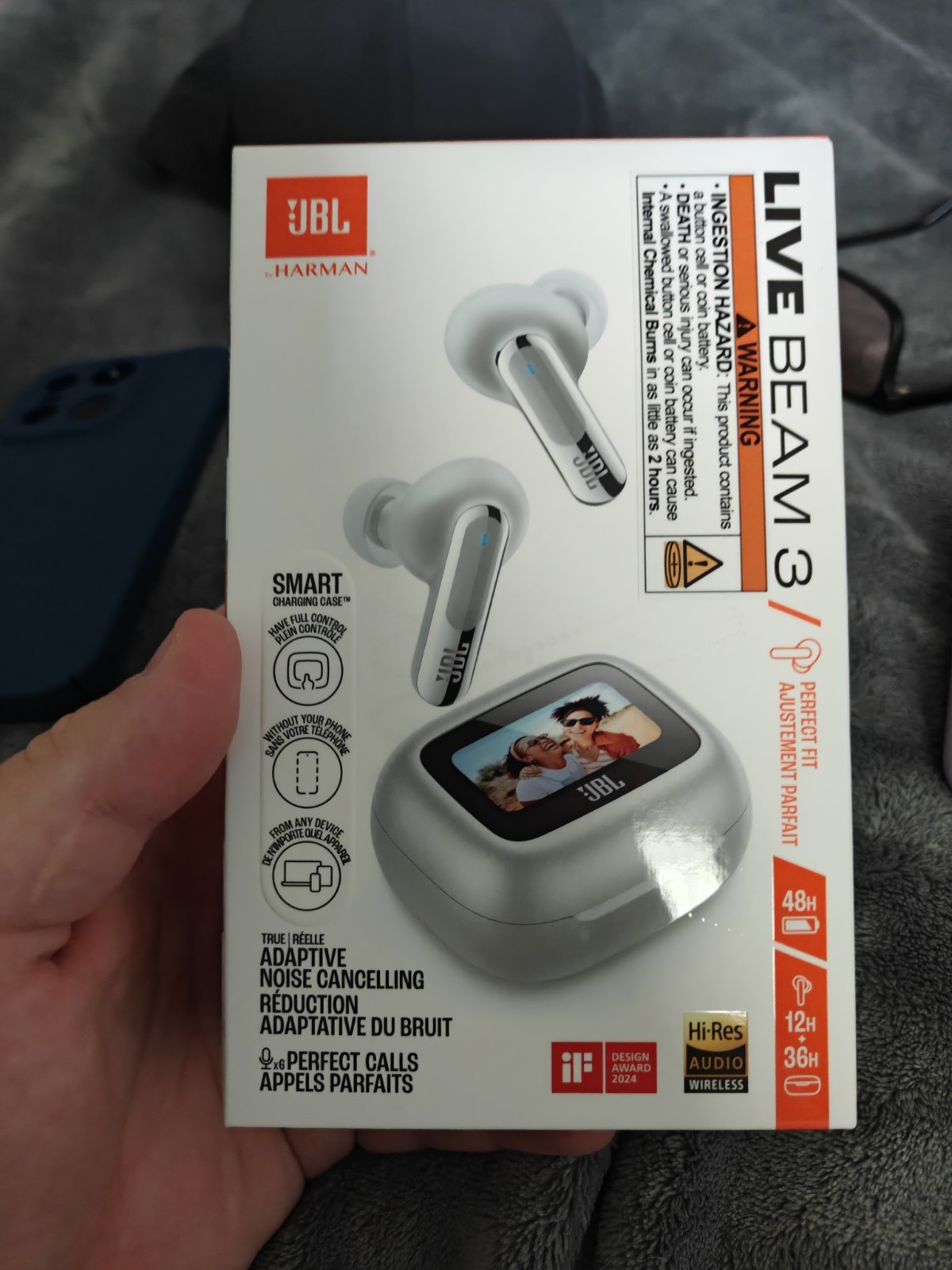 JBL Live Beam 3 True Wireless In-Ear Headphones – White