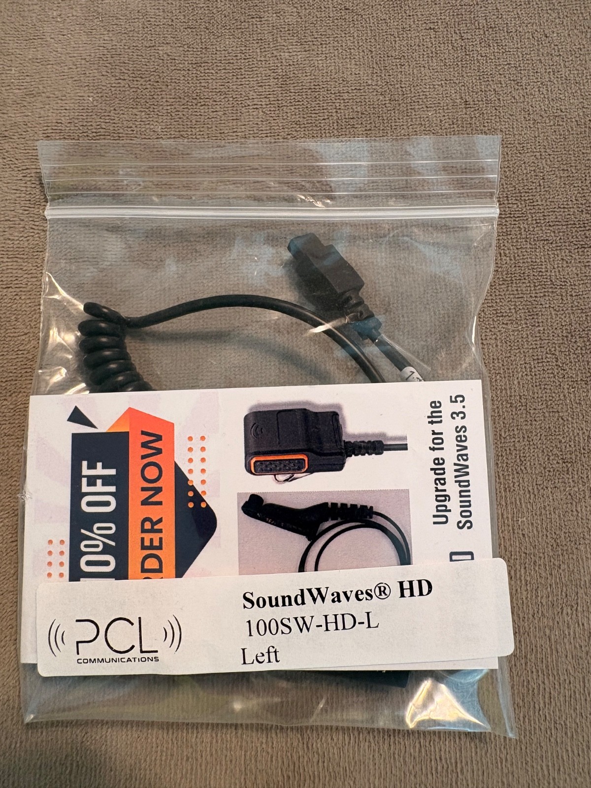 PCL Comminications Sound Waives HD Left Ear Large Tubless Ear Piece