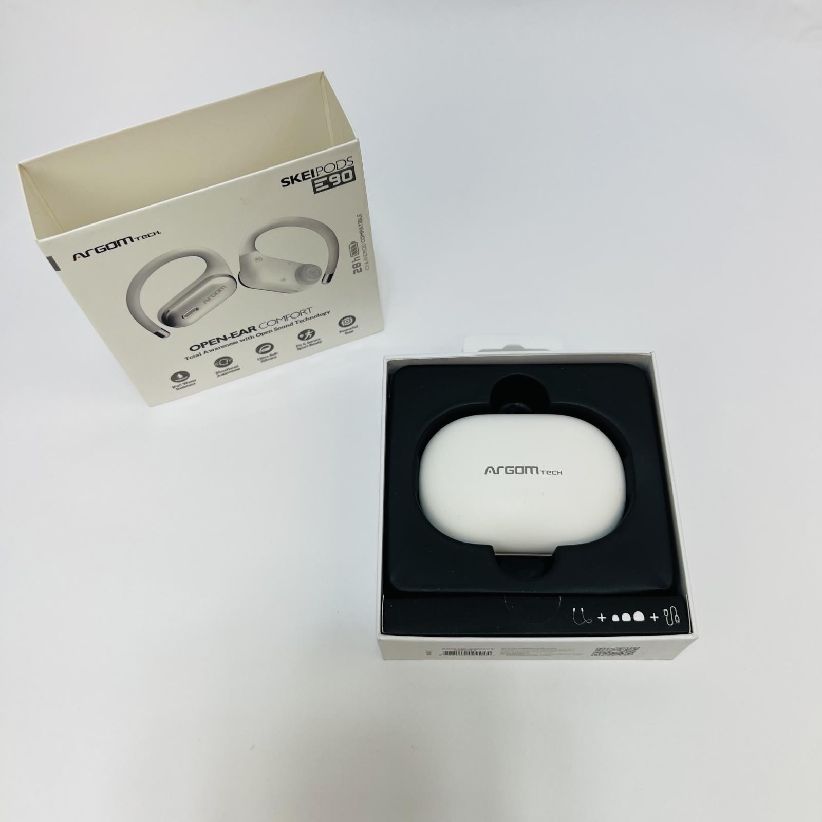 ArgomTech Skeipods E90 Open-Ear Wireless Earbuds, 26H, IPX5, Sport Fit
