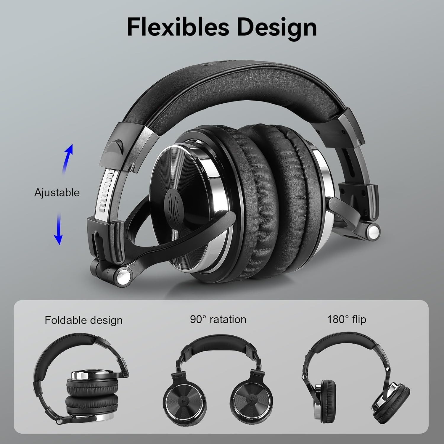 “Audifonos Profesionales Auriculares Para DJ Headphone Professional Cielo Azul U
