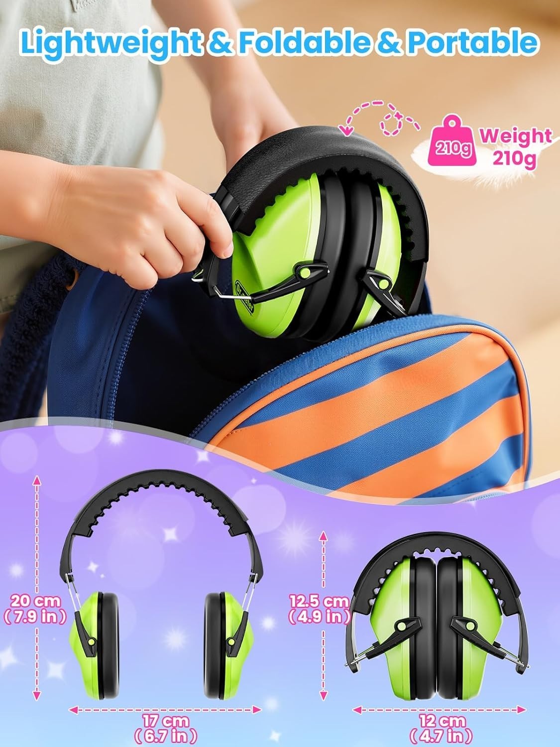EM100 Noise Cancelling Ear Muffs for Kids & Adults – 27.4 dB Hearing Protection