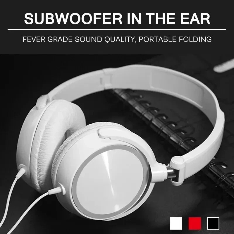 Over the Ear Wired Headphones with Clear Sound for Extra Bass Long Cord 3.5mm