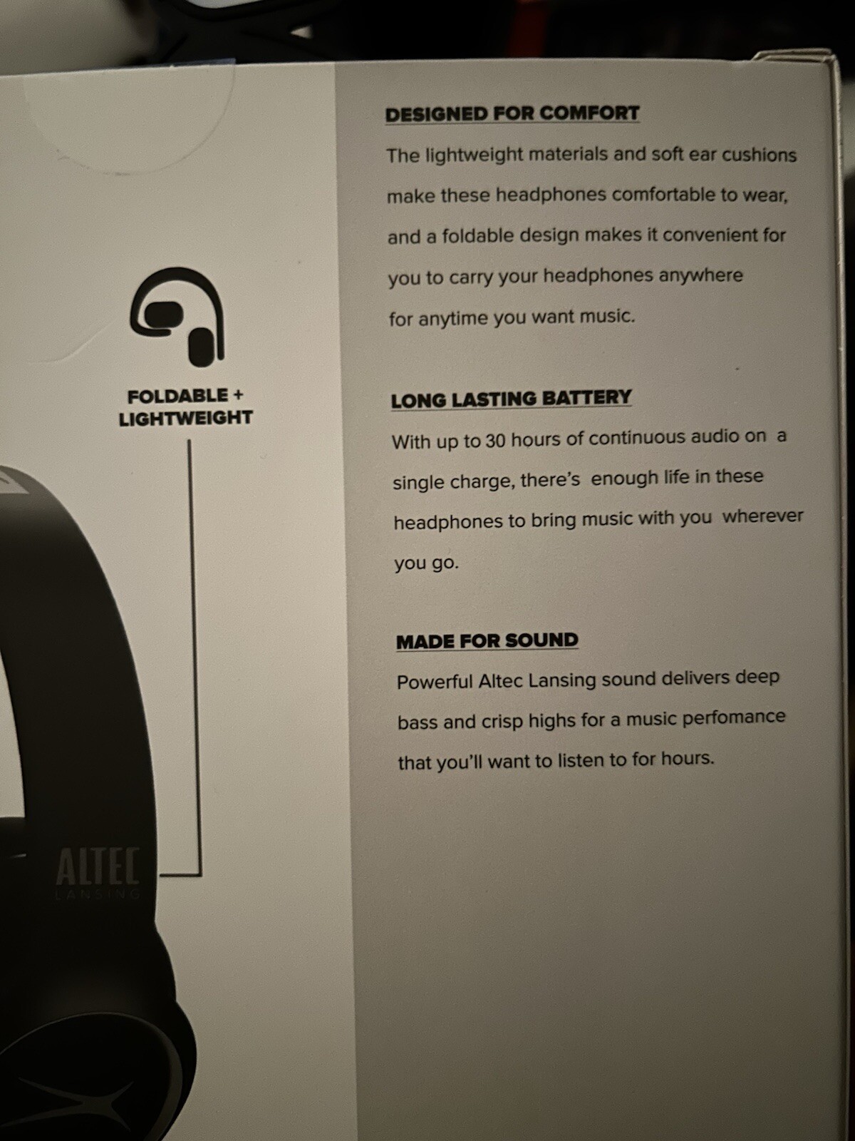 Altec Lansing R3volution X Wireless Bluetooth Headphones Black MZX009-BLK ONYX