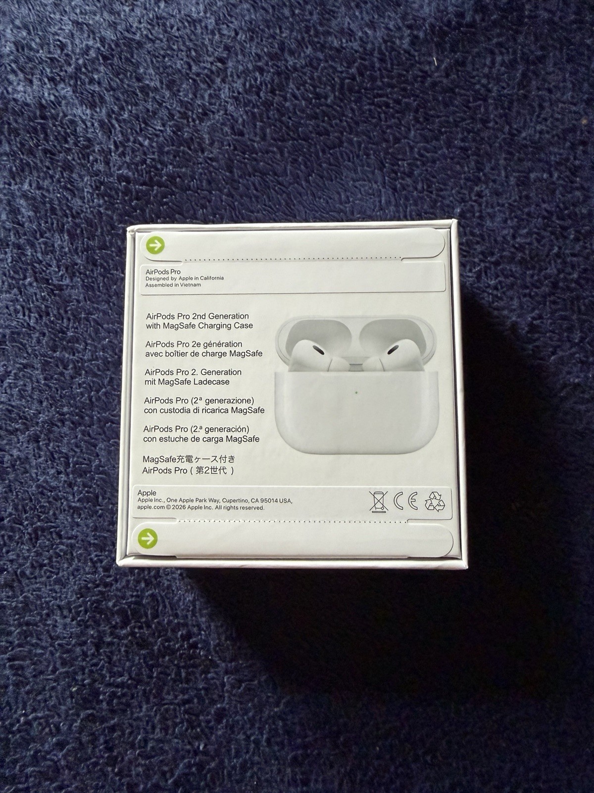 Apple AirPods Pro 2nd Gen MagSafe Case White Bluetooth ANC Built-In Mic