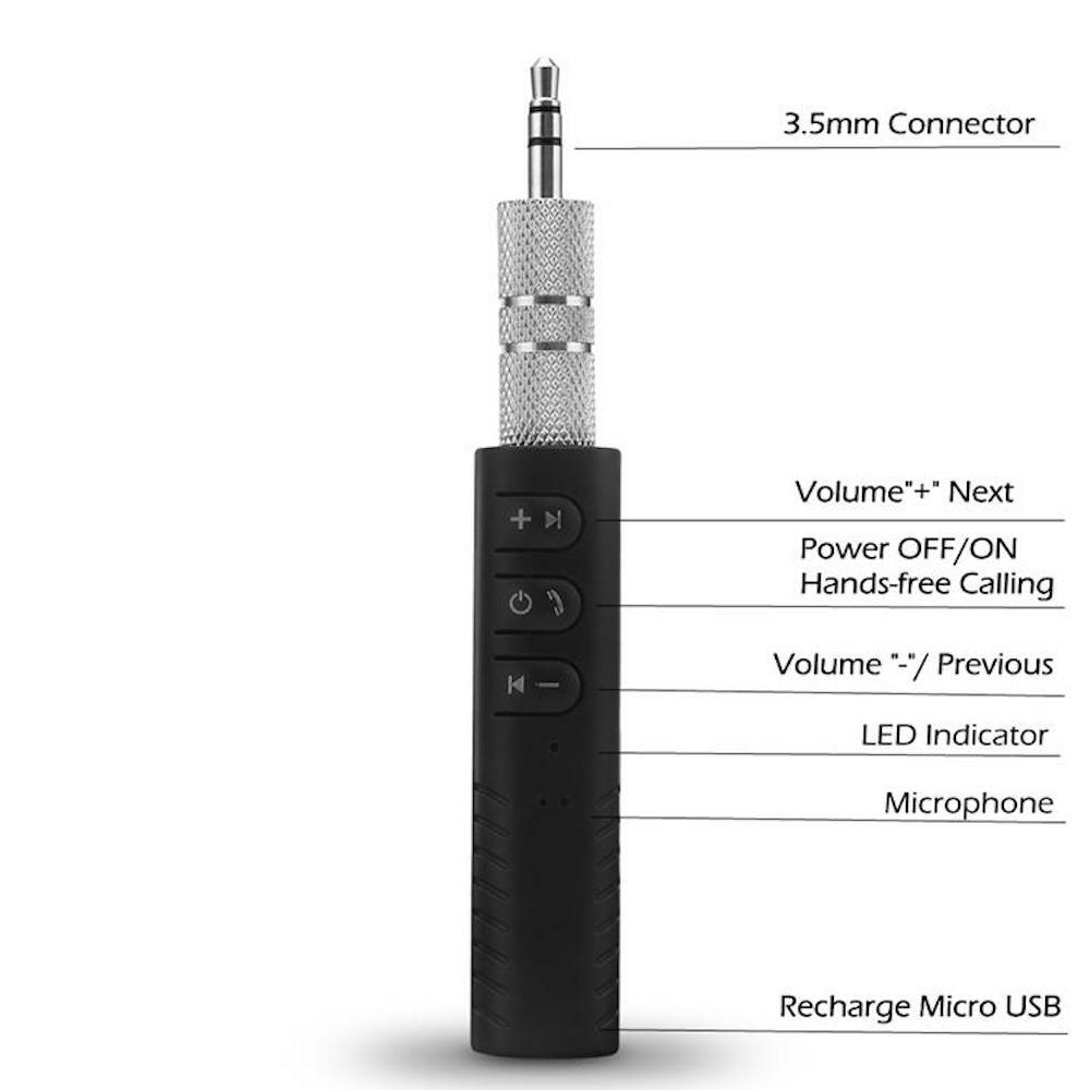 BLUETOOTH RECEIVER Wireless rechargeable for car aux stereo amp pc headphones