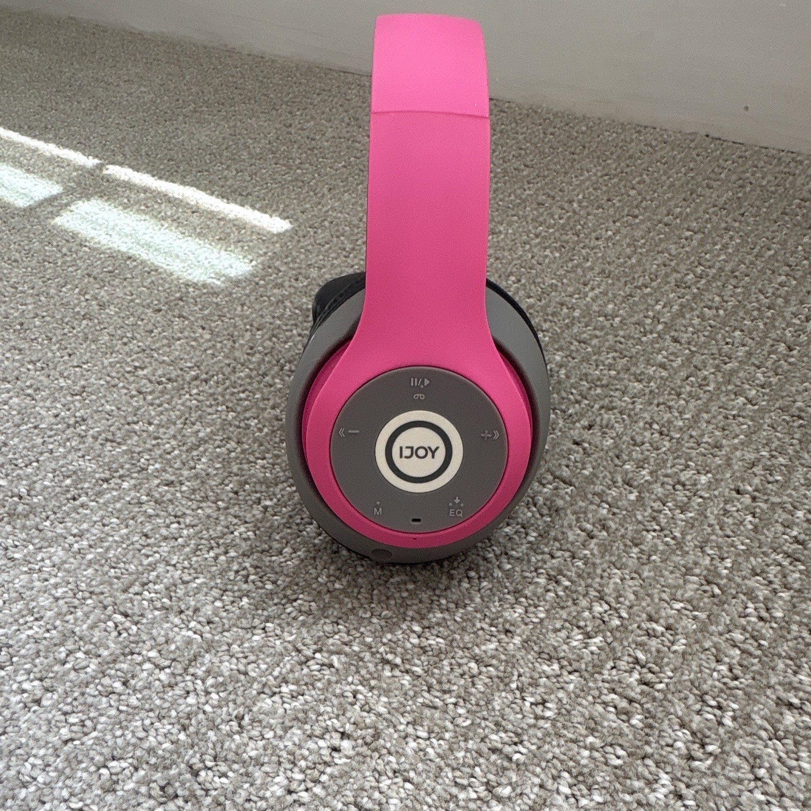 iJoy Logo On-Ear Bluetooth/USB Headband Headphones Double Pink/Black/Gray